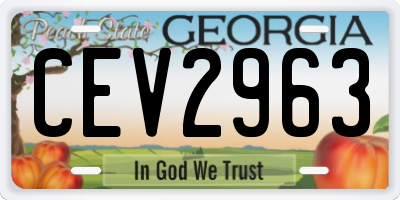 GA license plate CEV2963
