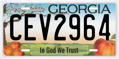 GA license plate CEV2964