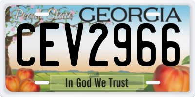 GA license plate CEV2966