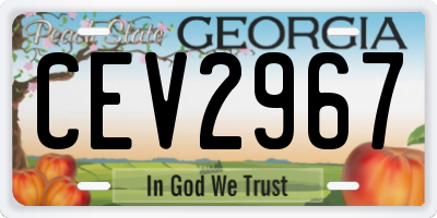 GA license plate CEV2967