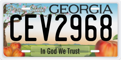 GA license plate CEV2968