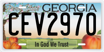 GA license plate CEV2970