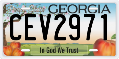 GA license plate CEV2971