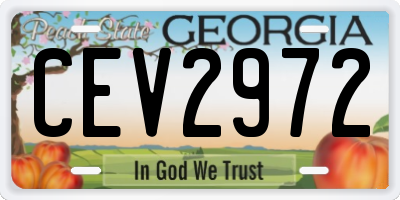 GA license plate CEV2972