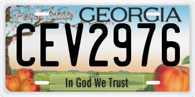 GA license plate CEV2976