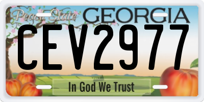 GA license plate CEV2977