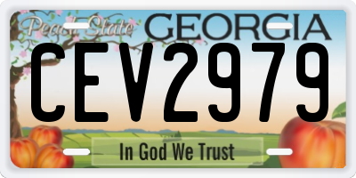GA license plate CEV2979