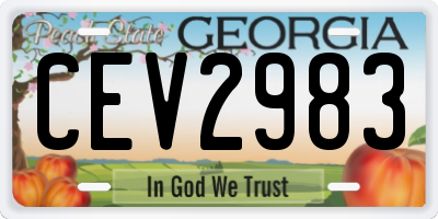 GA license plate CEV2983