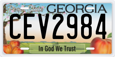 GA license plate CEV2984