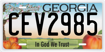 GA license plate CEV2985
