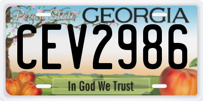 GA license plate CEV2986