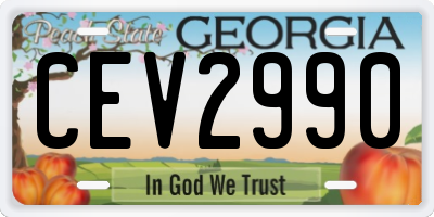 GA license plate CEV2990