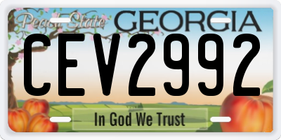 GA license plate CEV2992