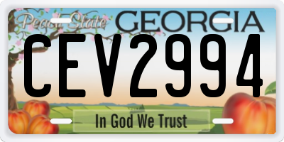 GA license plate CEV2994