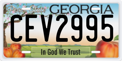 GA license plate CEV2995