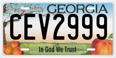 GA license plate CEV2999
