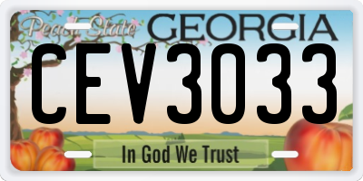 GA license plate CEV3033
