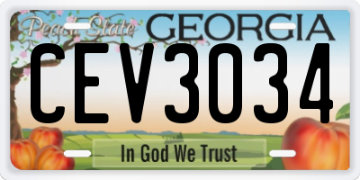 GA license plate CEV3034