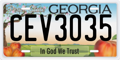 GA license plate CEV3035