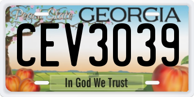 GA license plate CEV3039