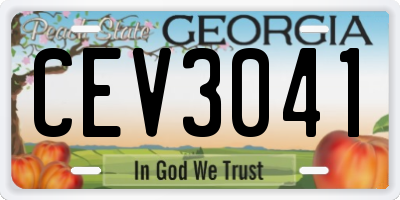 GA license plate CEV3041