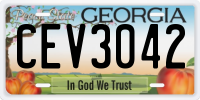 GA license plate CEV3042