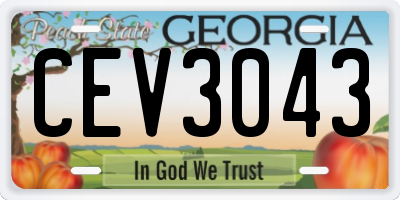 GA license plate CEV3043