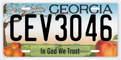GA license plate CEV3046