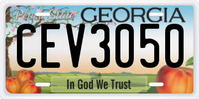 GA license plate CEV3050