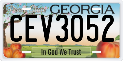 GA license plate CEV3052
