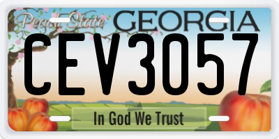 GA license plate CEV3057