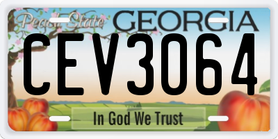 GA license plate CEV3064