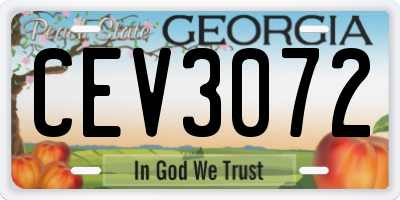 GA license plate CEV3072