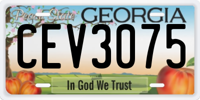 GA license plate CEV3075
