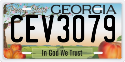 GA license plate CEV3079