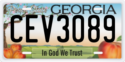 GA license plate CEV3089