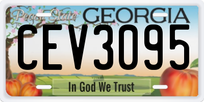GA license plate CEV3095