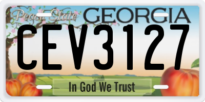 GA license plate CEV3127