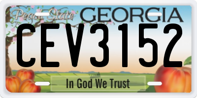 GA license plate CEV3152