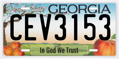 GA license plate CEV3153