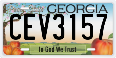 GA license plate CEV3157