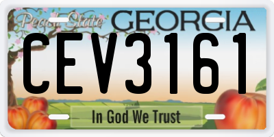 GA license plate CEV3161