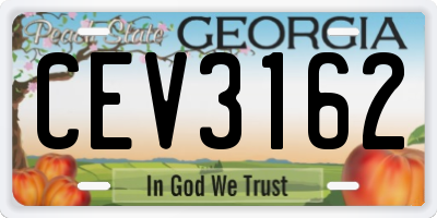 GA license plate CEV3162