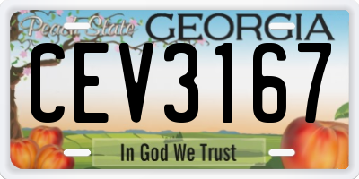 GA license plate CEV3167
