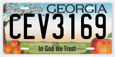 GA license plate CEV3169