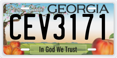 GA license plate CEV3171