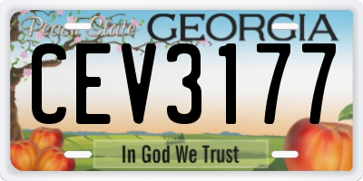 GA license plate CEV3177