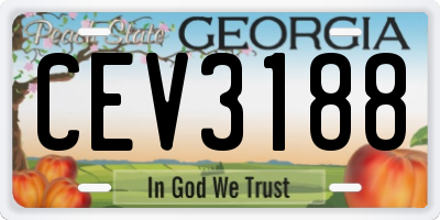 GA license plate CEV3188