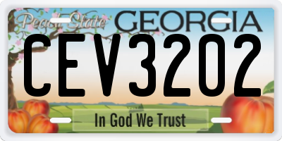 GA license plate CEV3202
