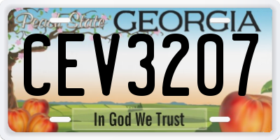 GA license plate CEV3207